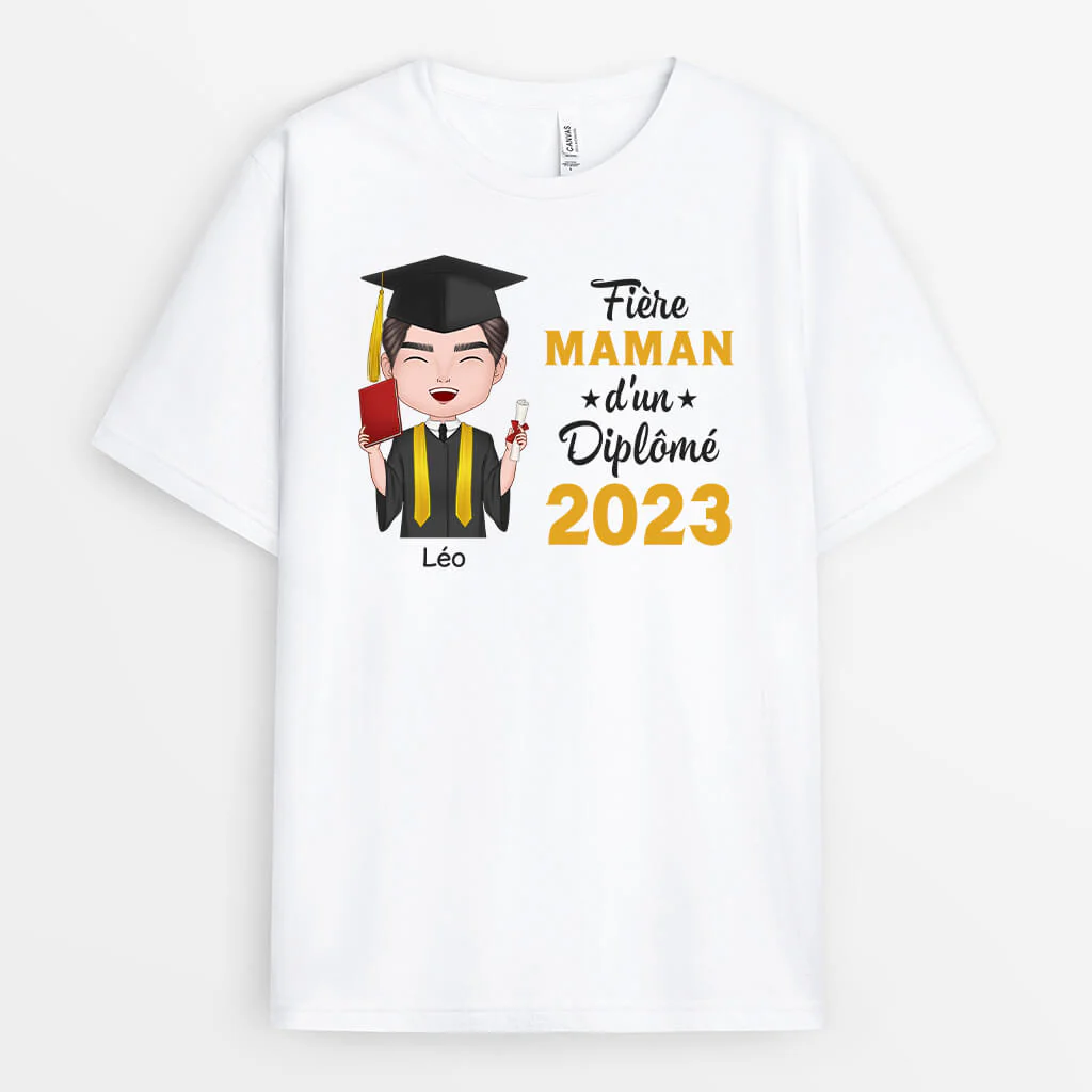 T-shirt Fière Maman Fier Papa D'un Diplômé Personnalisé