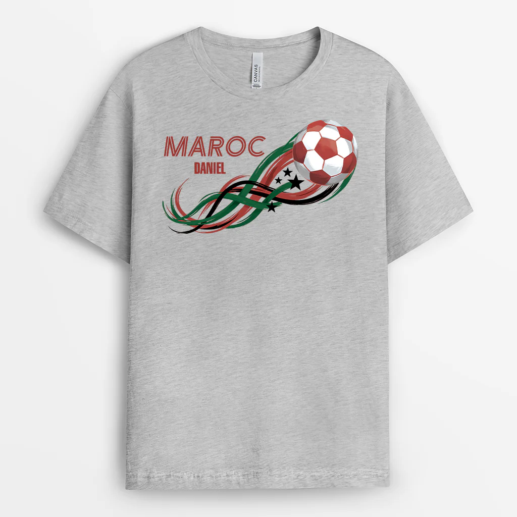 T-shirt Foot Personnalisé Couleur Claire - Cadeau Pour Fan De Foot Homme Et Femme - Image 2