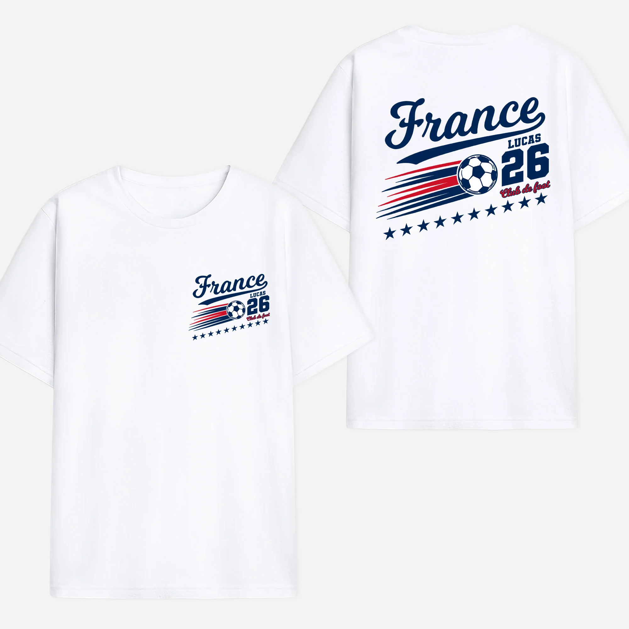 T-shirt Football Personnalisé Recto Verso - Équipe Nationale 2026