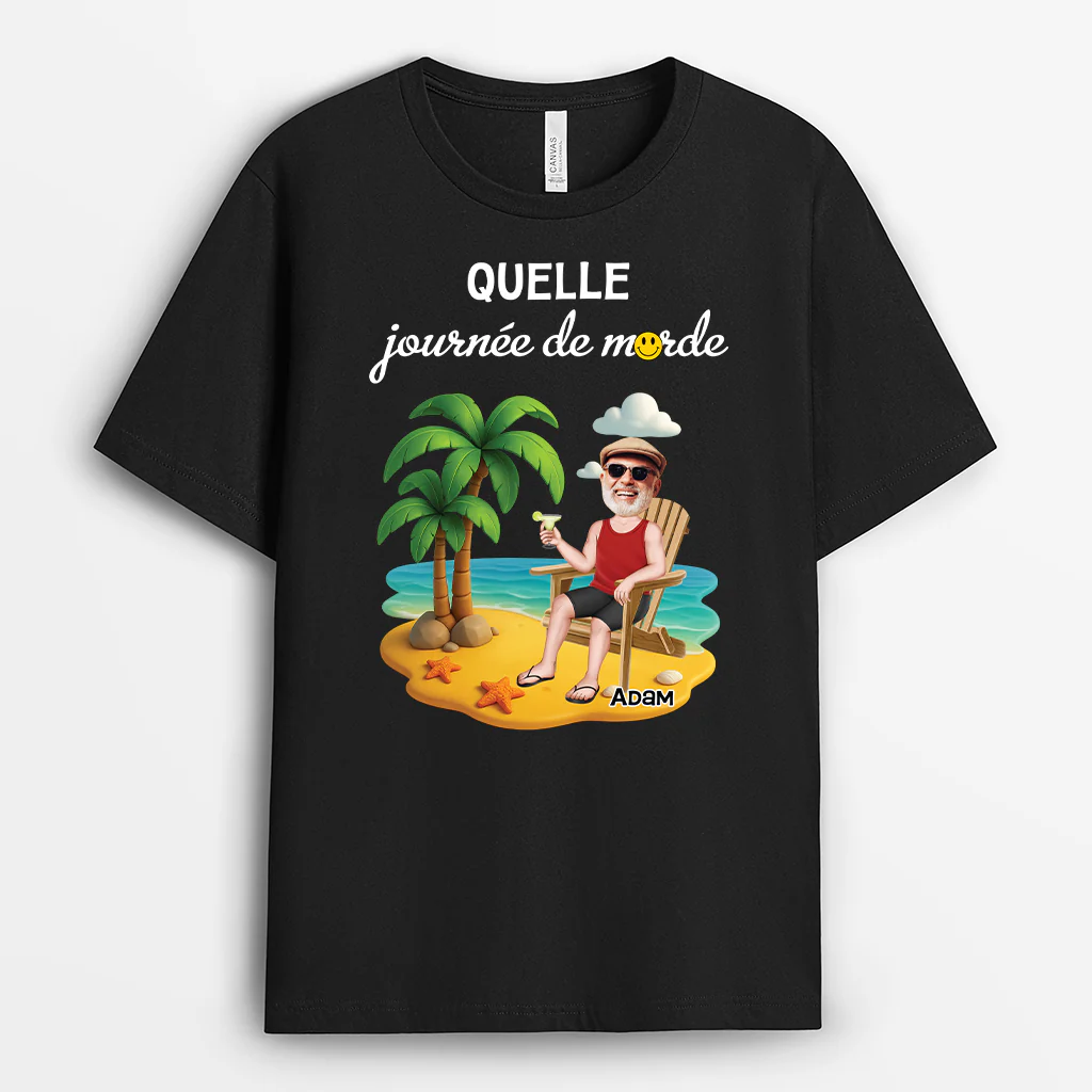 Tee Shirt Humour Personnalisé – Quelle Journée De Merde | Cartoon