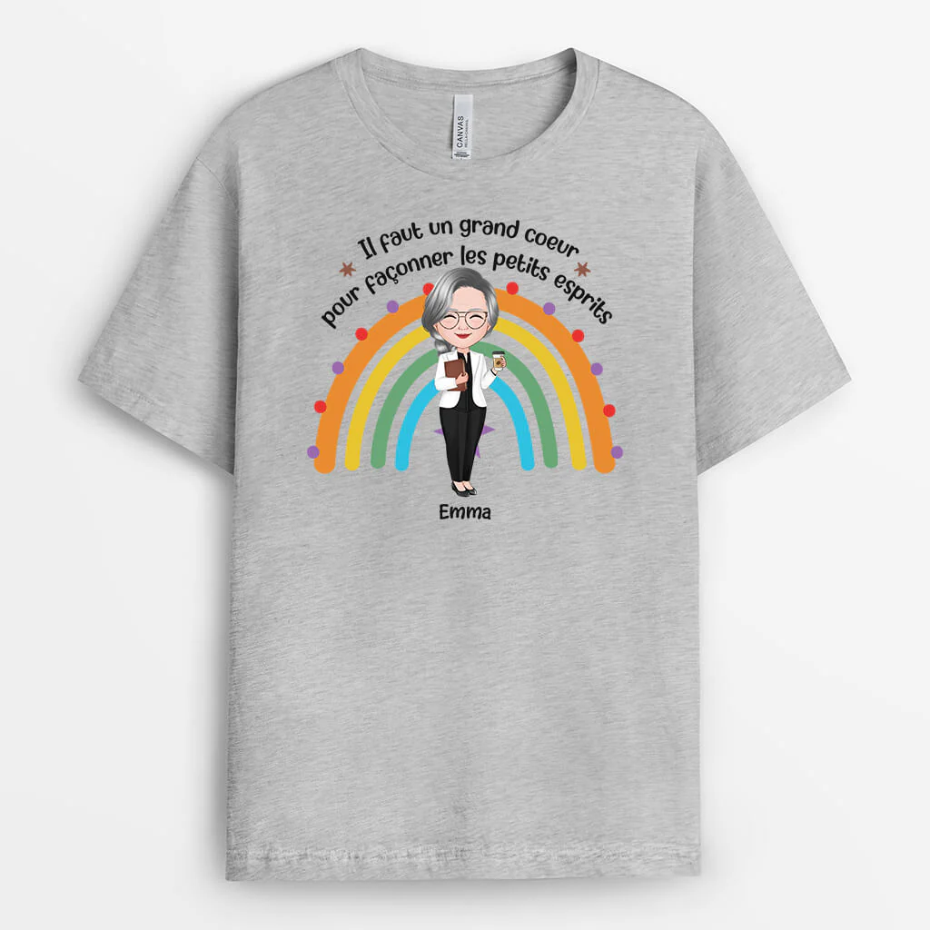 T-shirt Il Faut Un Grand Coeur Pour Façonner Les Petits Esprits Personnalisé - Image 2