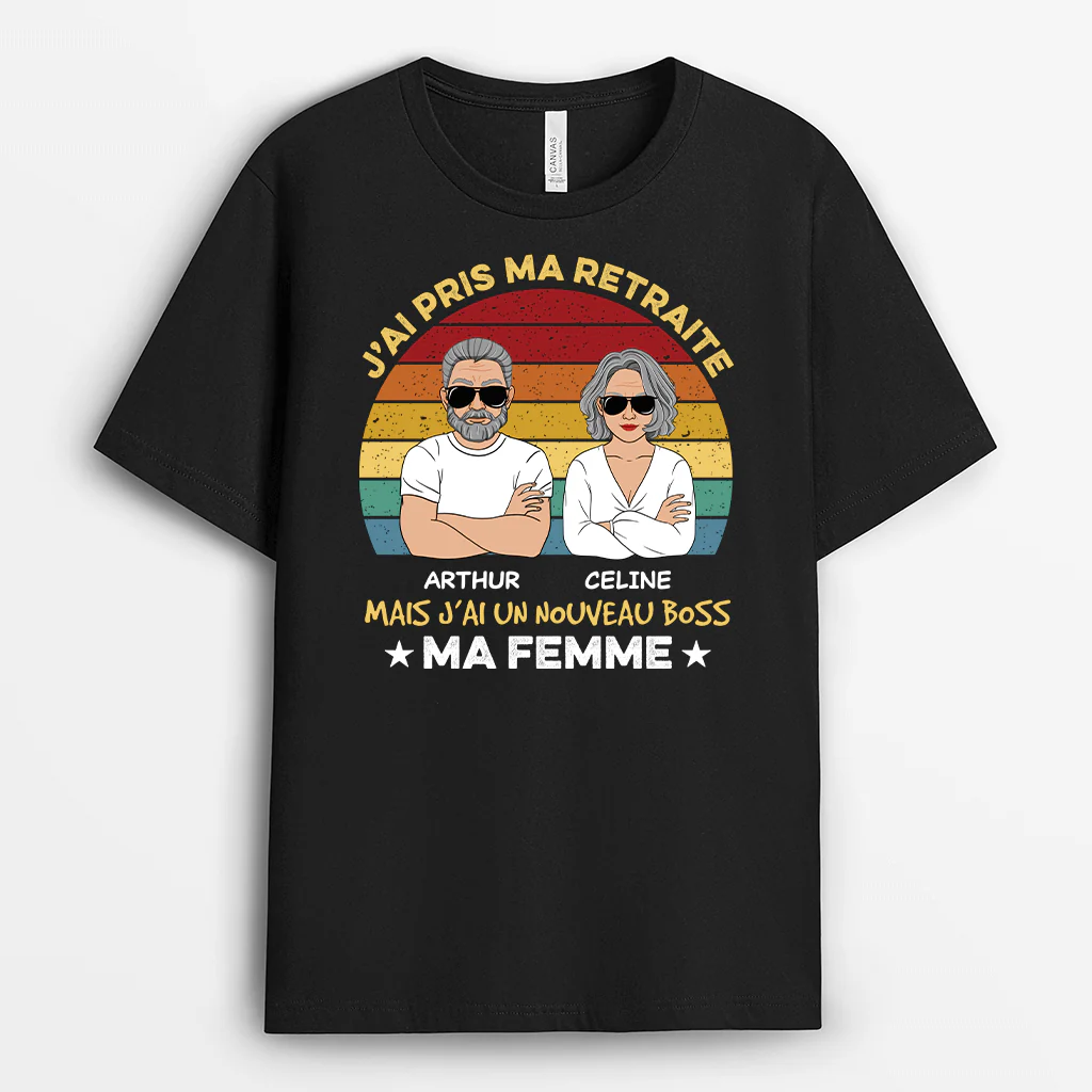 Tee Shirt Femme Personnalisé Pas Cher – J’ai Un Nouveau Boss Ma Femme