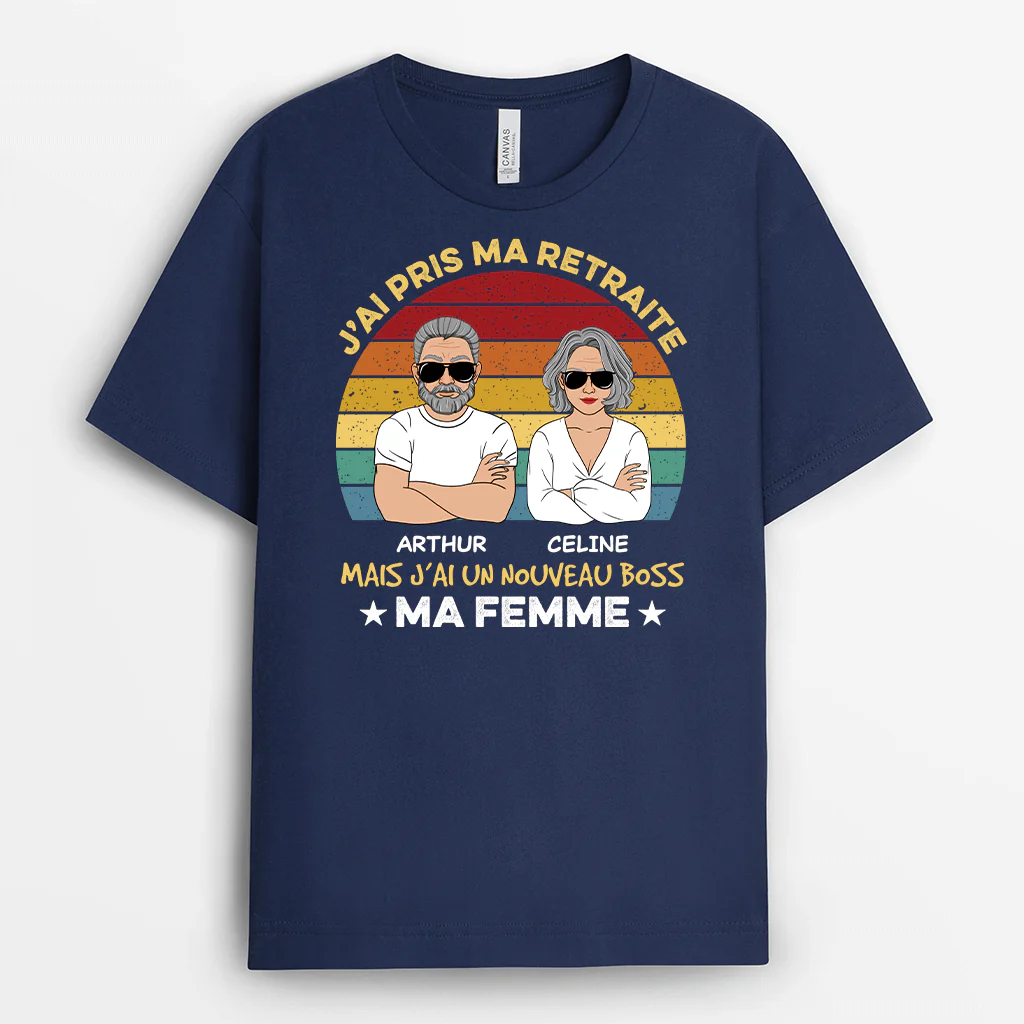 Tee Shirt Femme Personnalisé Pas Cher – J’ai Un Nouveau Boss Ma Femme - Image 2