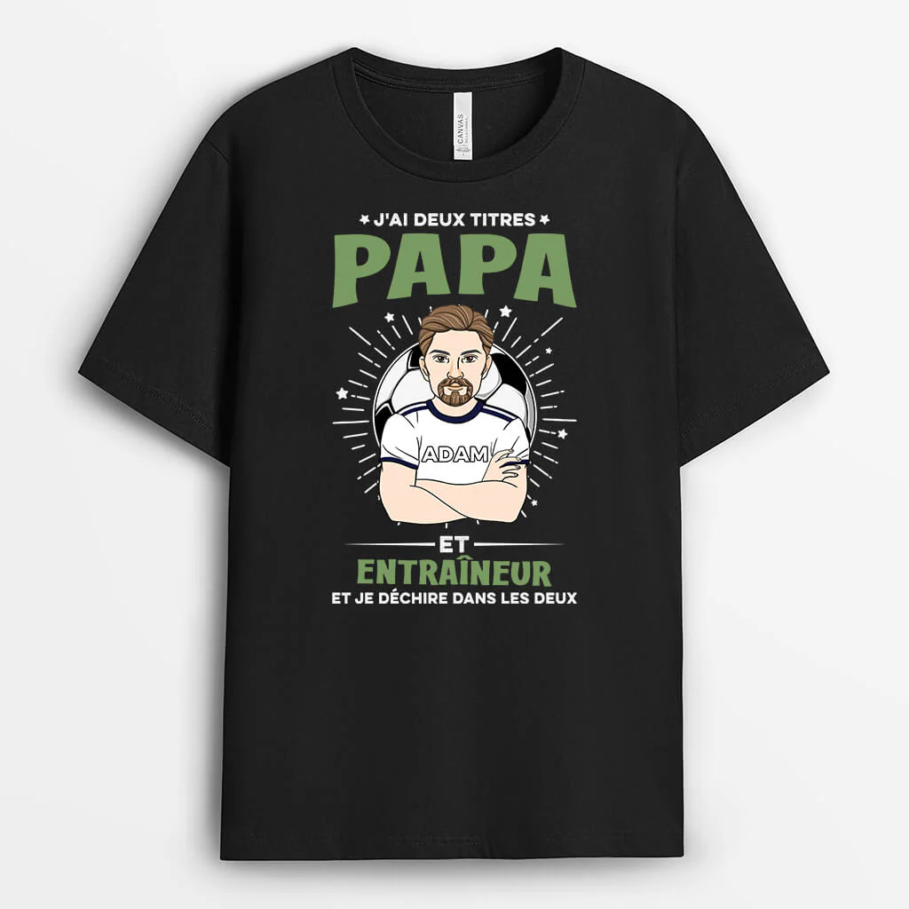 T Shirt Personnalisé Grand-Père - J'ai Deux Titres Papy - Image 2