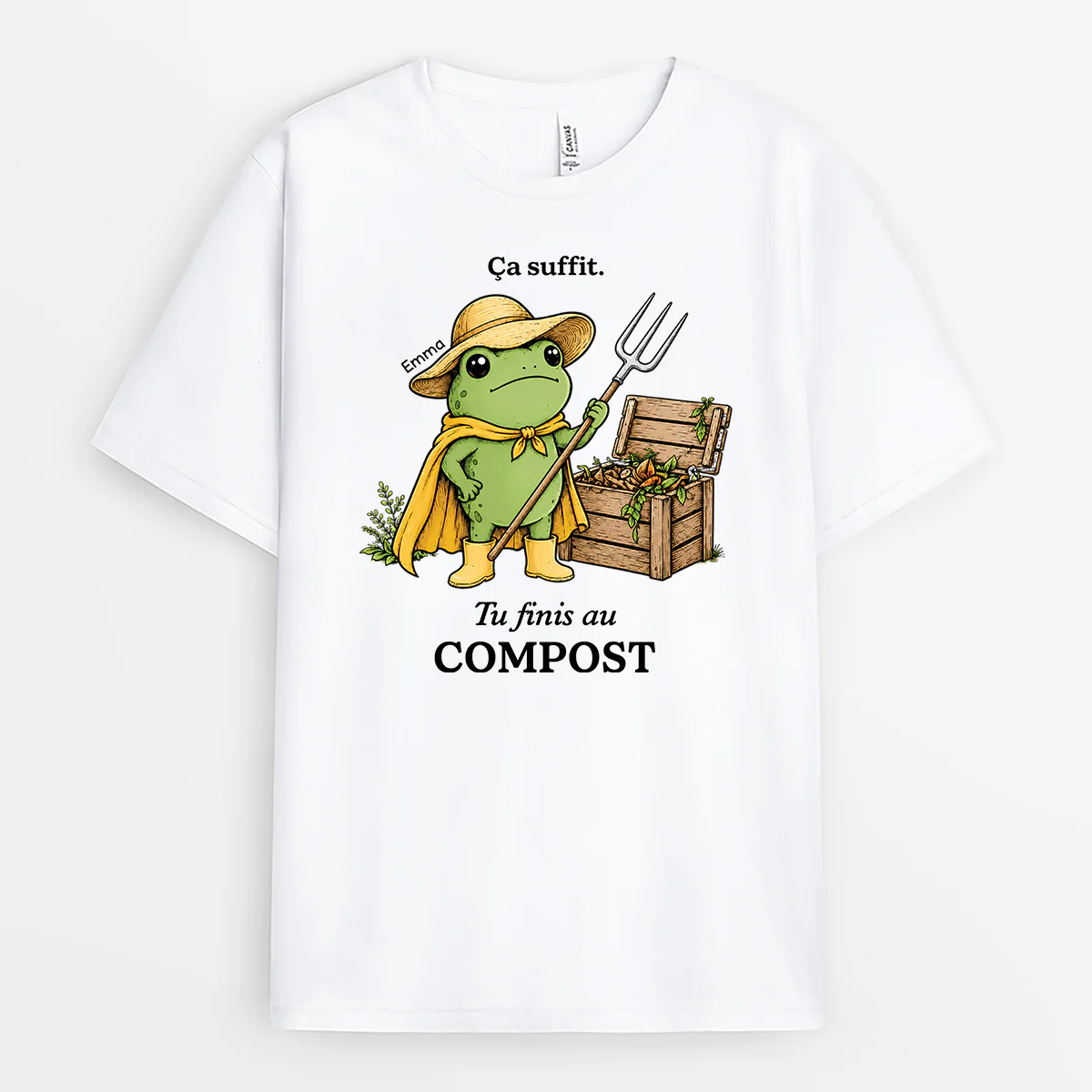T-shirt Jardinage Humour Personnalisé Couleur Claire - Tu Finis Au Compost
