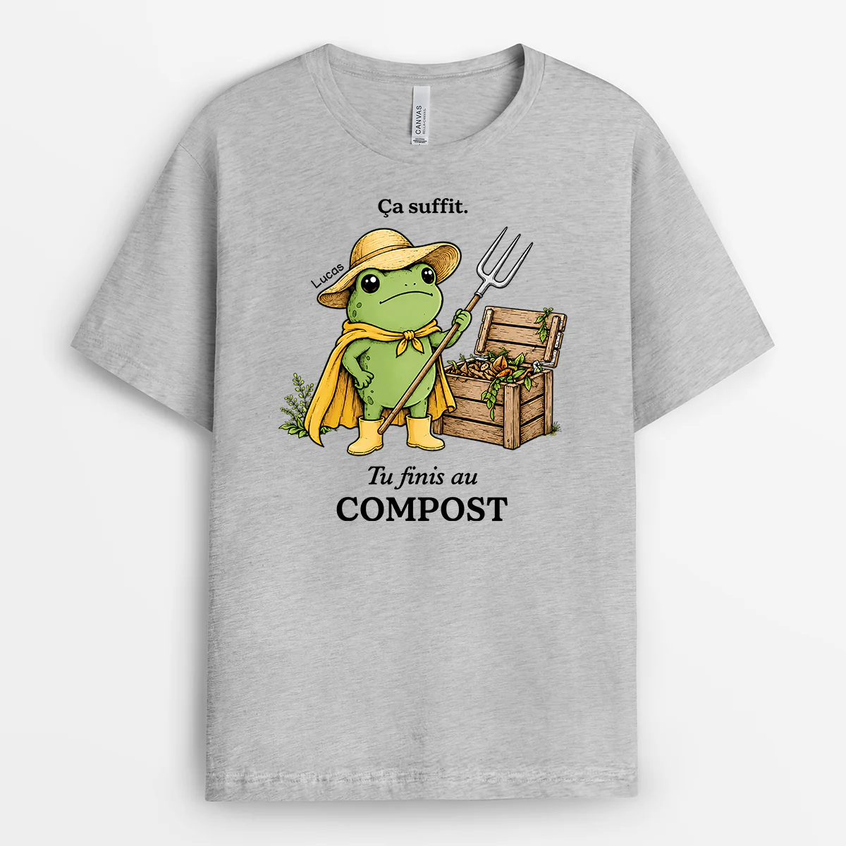 T-shirt Jardinage Humour Personnalisé Couleur Claire - Tu Finis Au Compost - Image 2