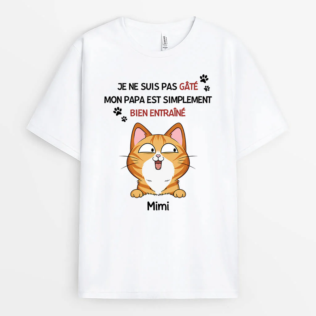 T-shirt Personnalisé - Je Ne Suis Pas Gâté Ma Maman Chat Est Simplement Bien Entraînée - Image 2