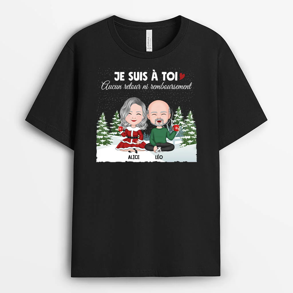 Ensemble Depuis – T-shirt de Noël Personnalisé pour Couple - Image 2