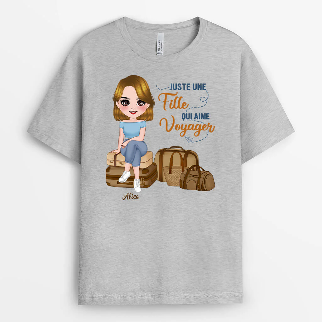 Tee Shirt Personnalisé Femme – Juste Une Femme Qui Aime Le Voyage