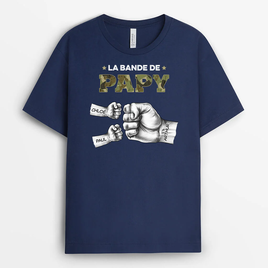 T Shirt Personnalisé Papy - La Bande À Papy - Bosses De Poing Militaire