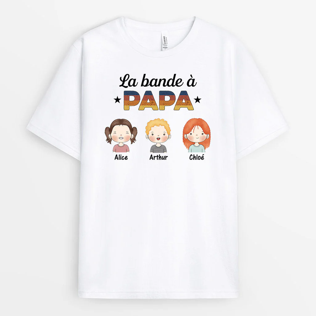 Tee Shirt Personnalisé Papy - La Bande À Papy Avec Ses Petits-Enfants - Image 3