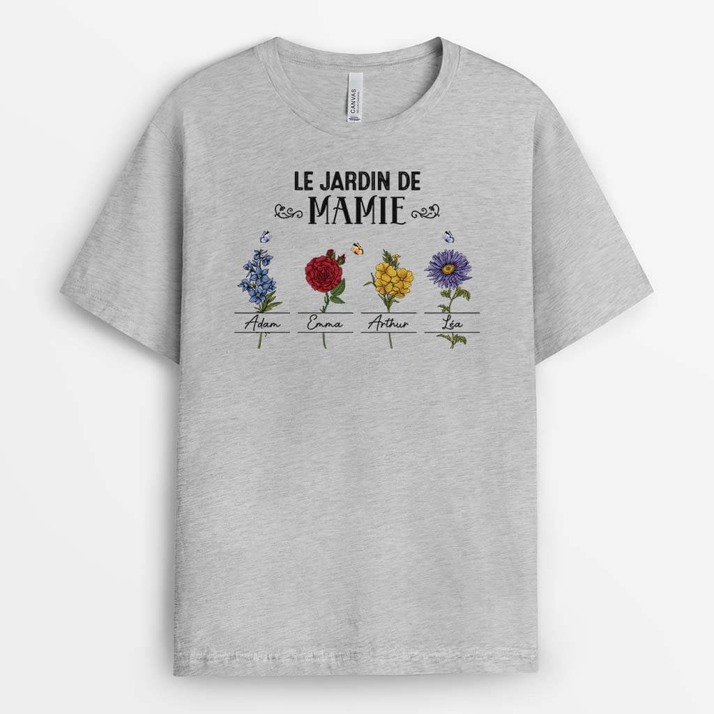 T-shirt Le Jardin De Mamie Charmant Personnalisé
