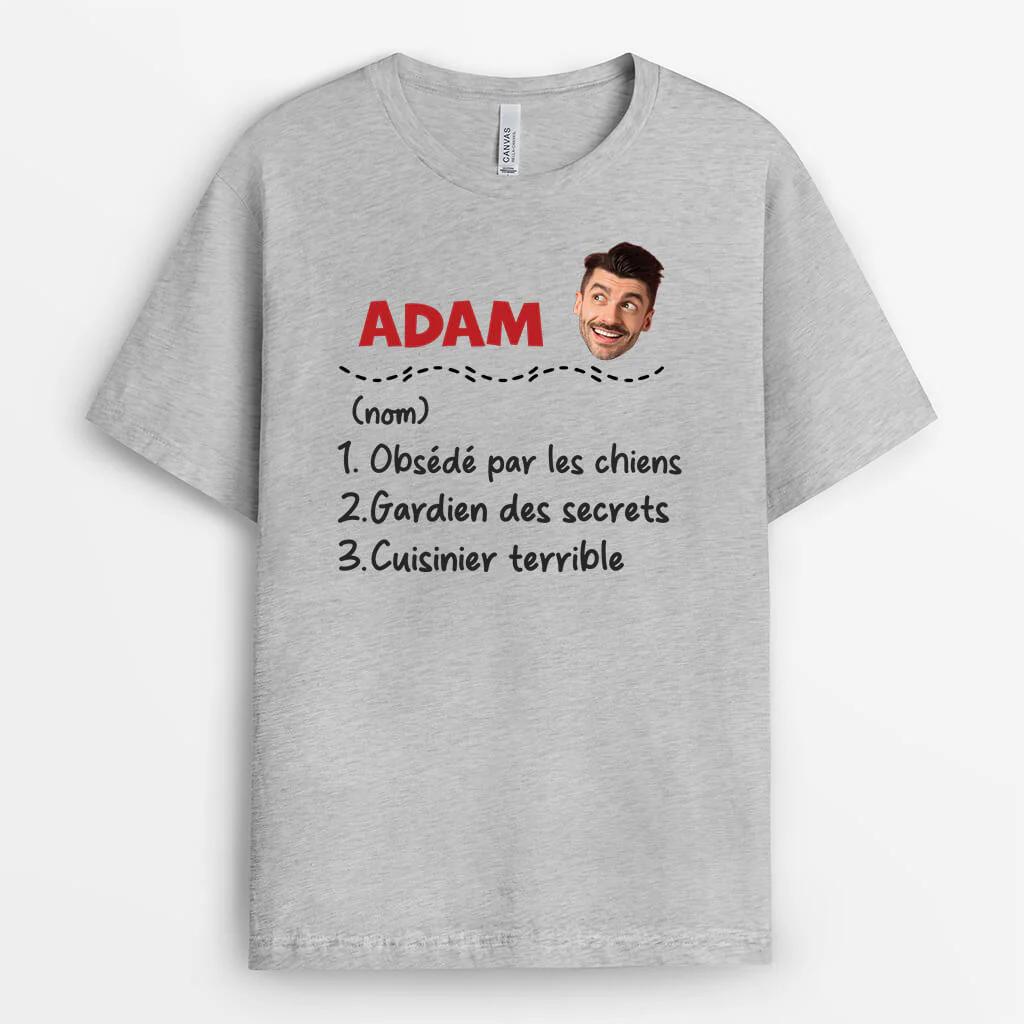 Cadeau Personnalisé Homme - T-shirt Ma Définition Personnalisé