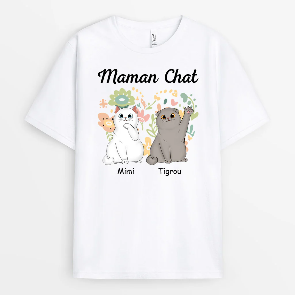 T-shirt Personnalisé - Maman Chat Jardin