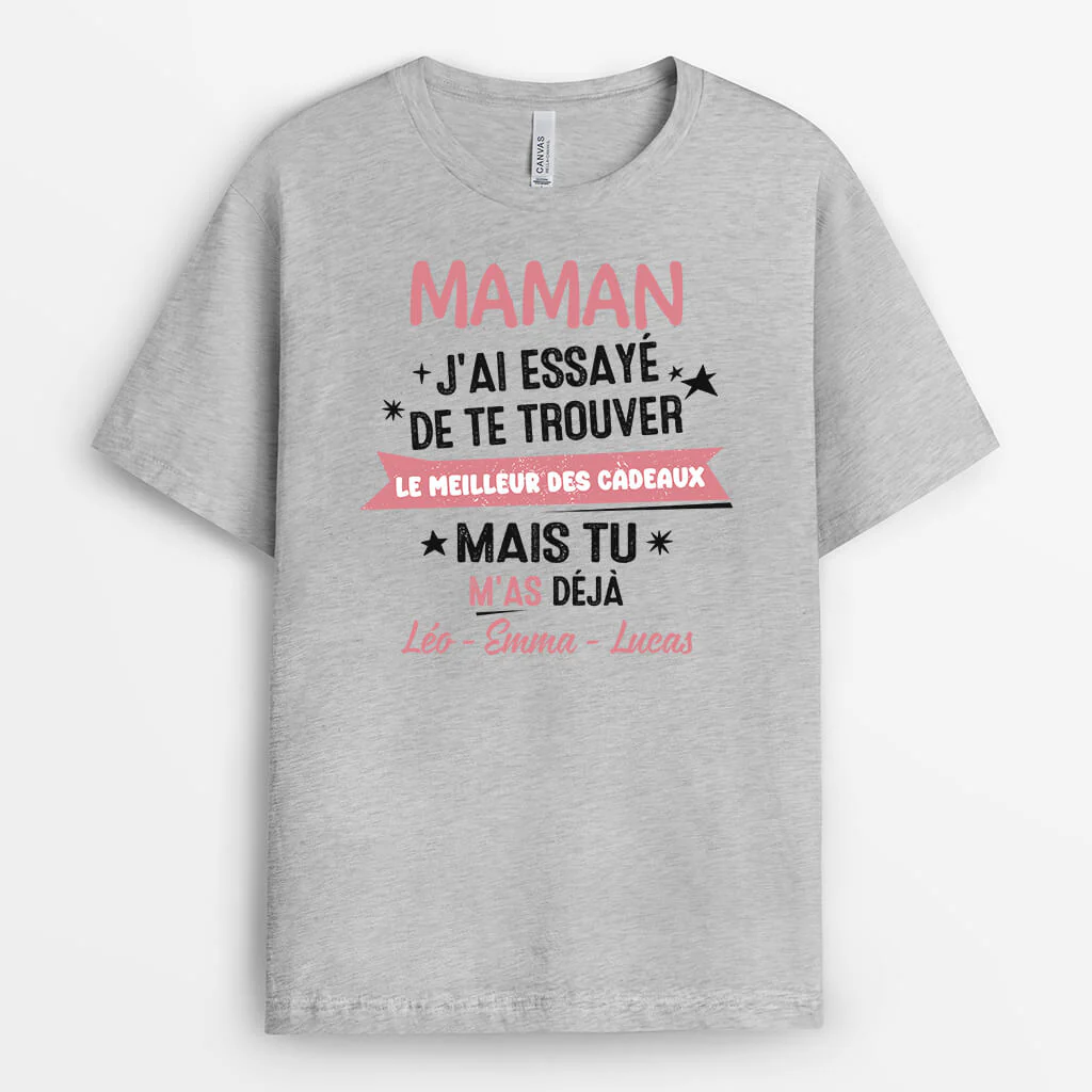 T shirt Personnalisé Mamie - J'ai Essayé De Te Trouver Le Meilleur Des Cadeaux - Image 2