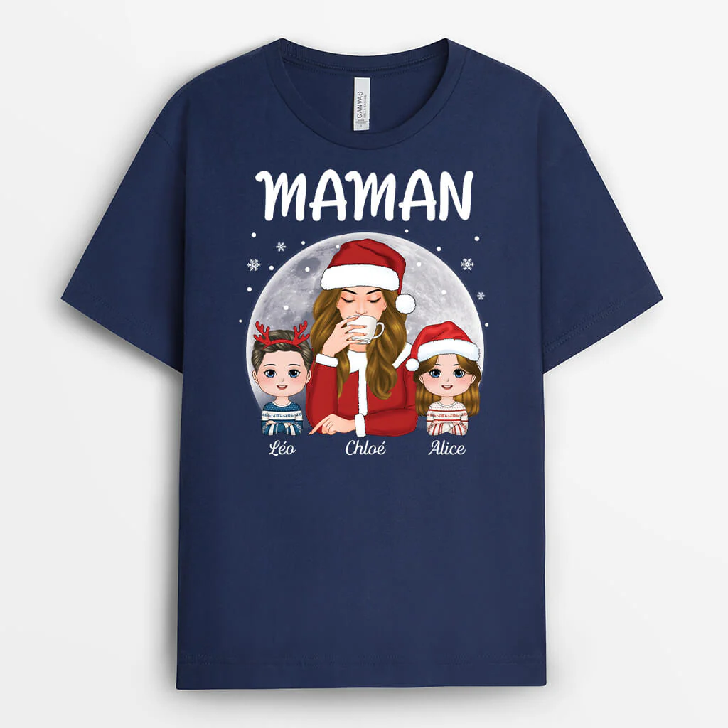 Cadeau de Noël Personnalisé - T-shirt Maman Noël