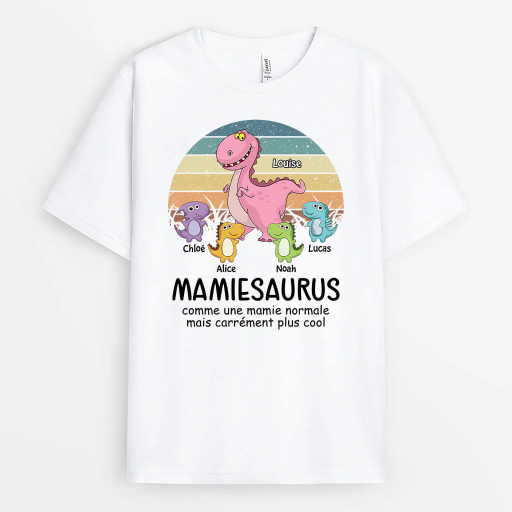 Tee Shirt Personnalisé Grand Mere - Mamiesaurus