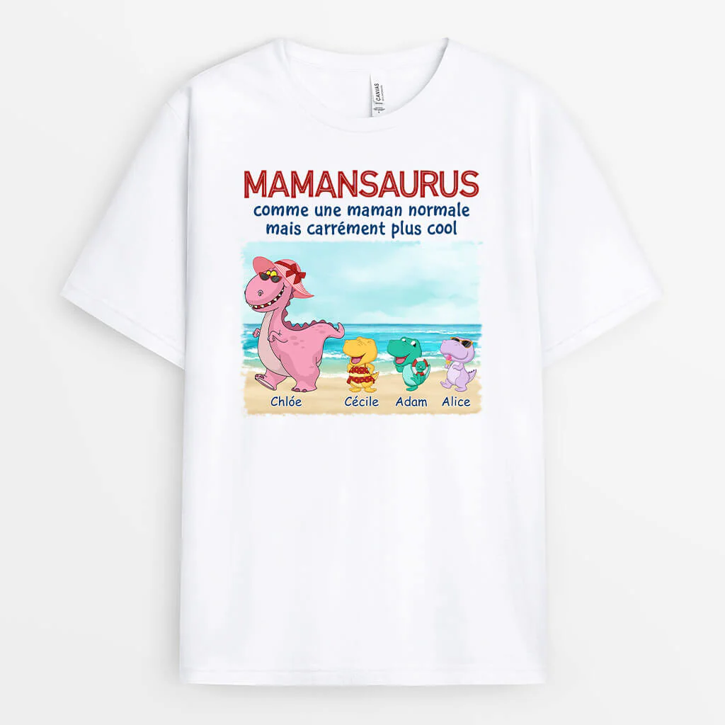 Tee Shirt Personnalisé Mamie - Mamiesaurus | Style Vacances Plage - Image 2