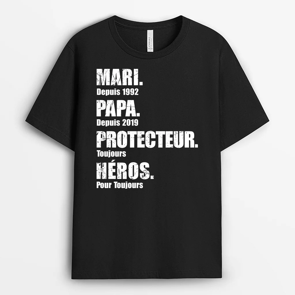 T shirt Personnalisé Papy - Mari Papy Depuis - Image 2