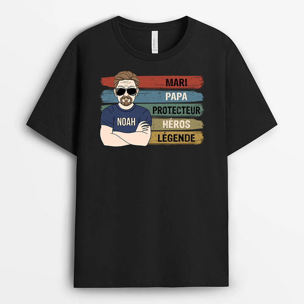 Tee Shirt Personnalisé - Mari Papa Protecteur - Image 2