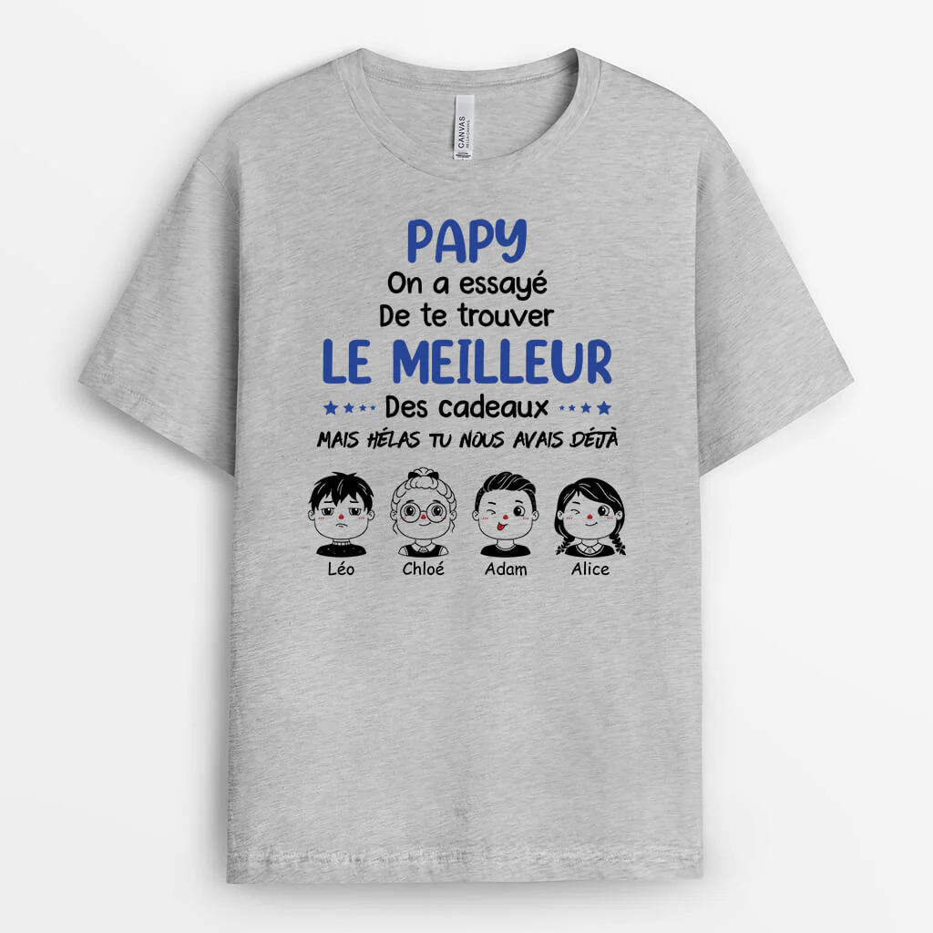 Tee Shirt Personnalisé Papy - Meilleur Cadeau De Papy