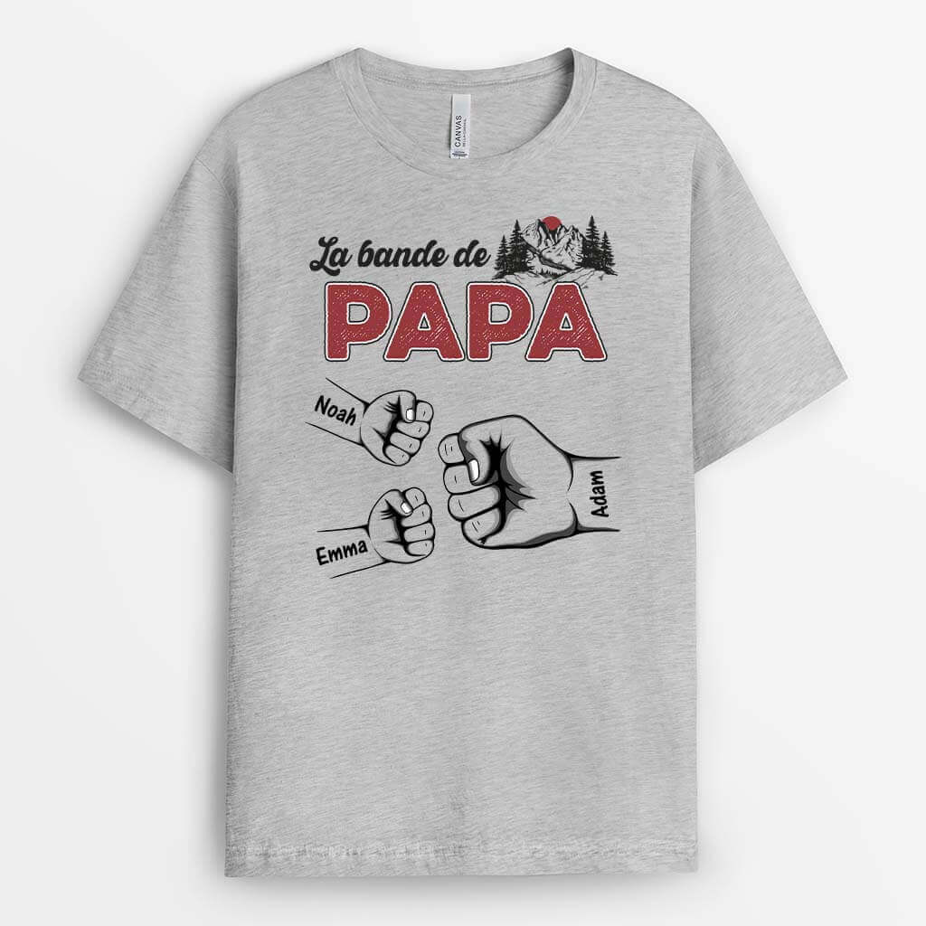 Tee Shirt Personnalisé Papy - La Bande De Papy - Bosse De Poing Avec Montagne - Image 2