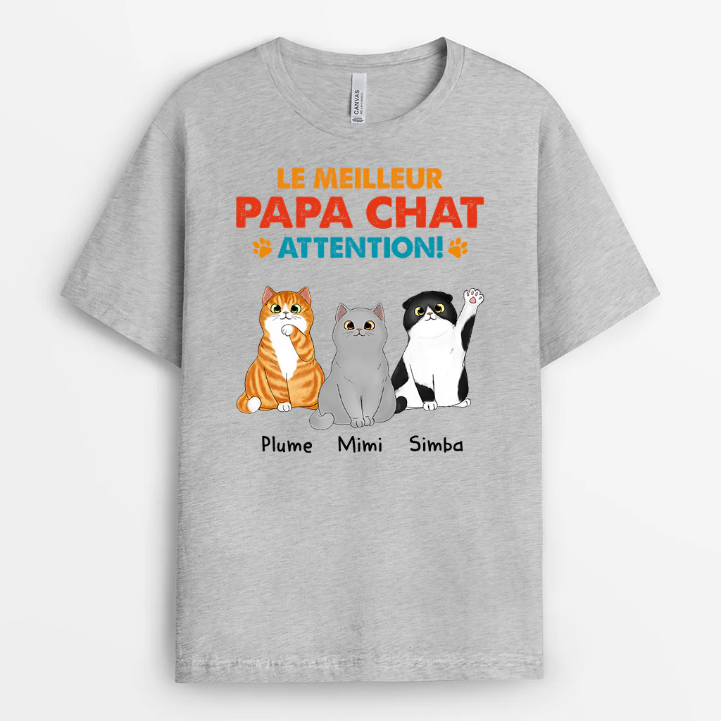T-shirt Personnalisé - Meilleure Maman Chat Meilleur Papa Chat