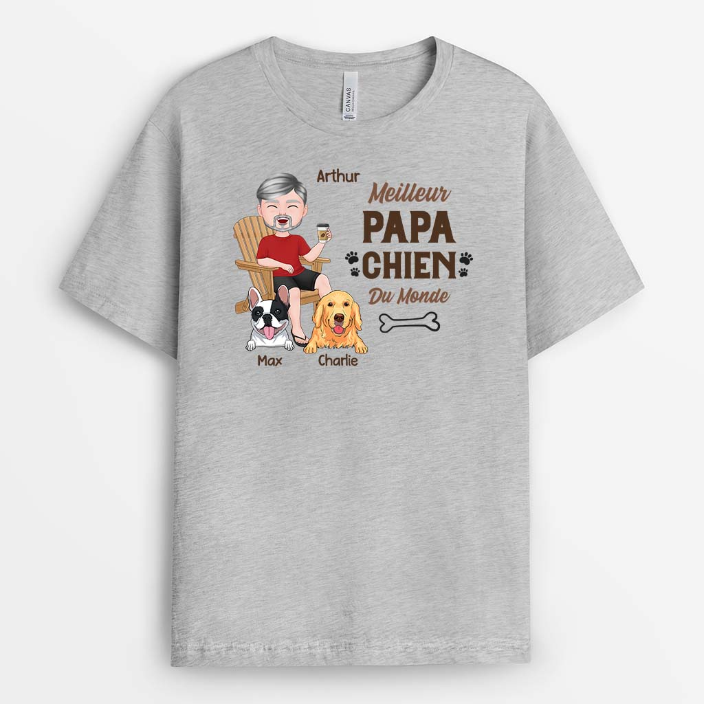 T Shirt Personnalisé Maman - Meilleure Maman Chien Sur Chaise - Image 2