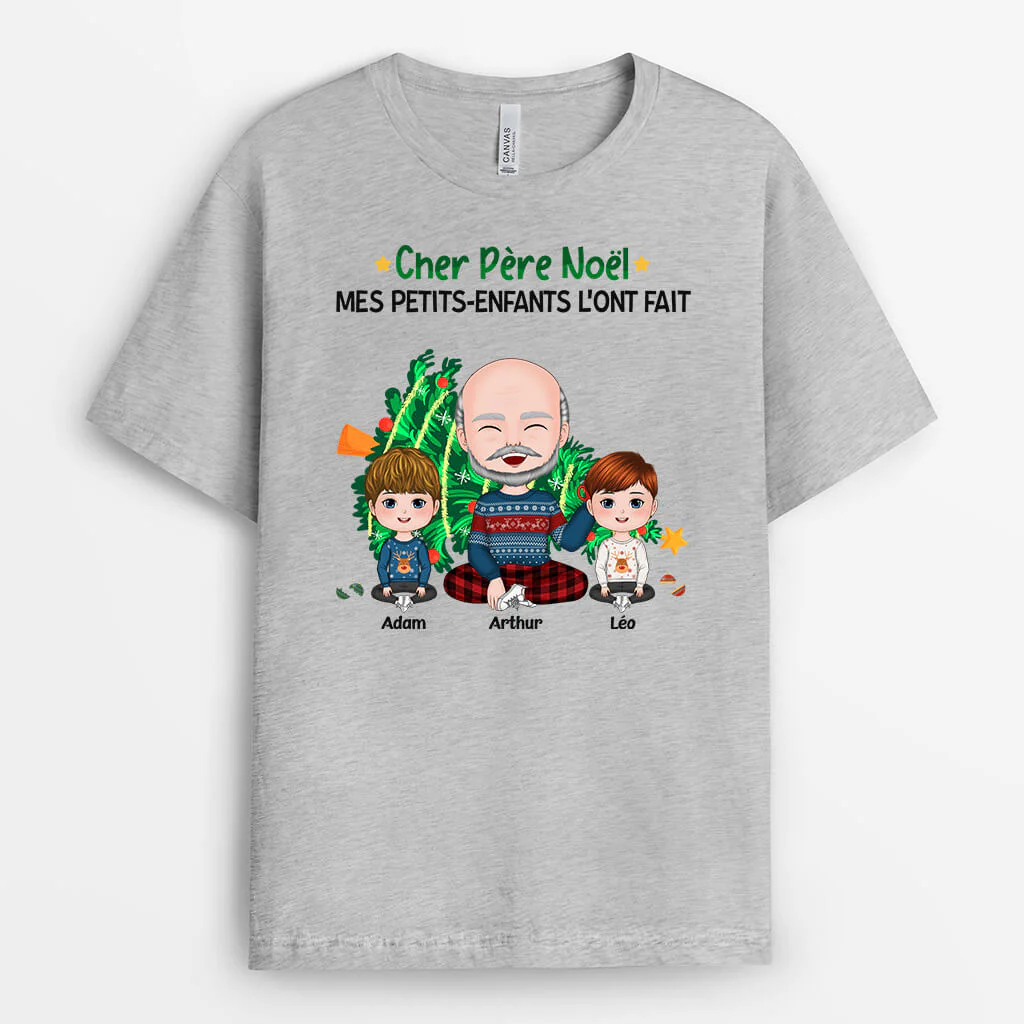 T-shirt Cher Père Noël Mon Fils L'a Fait Personnalisé - Image 2