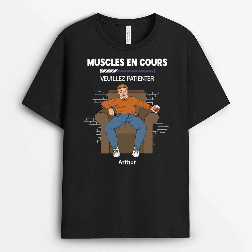 Tee Shirt Personnalisé Pour Papy - Muscles En Cours - Image 2