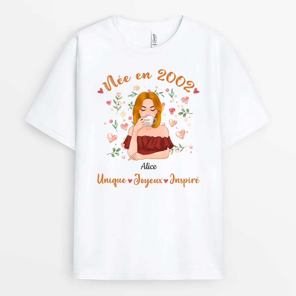 T-Shirt Personnalisé Femme – Née En 1993 | Cadeau Anniversaire - Image 2