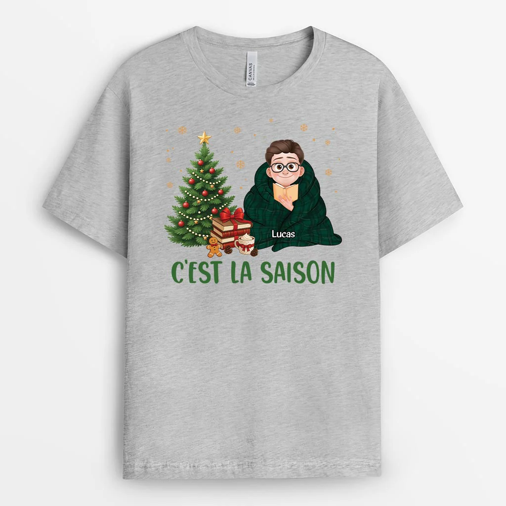 T-shirt Noël Personnalisé Pour Femme/Homme - C'est La Saison - Image 2