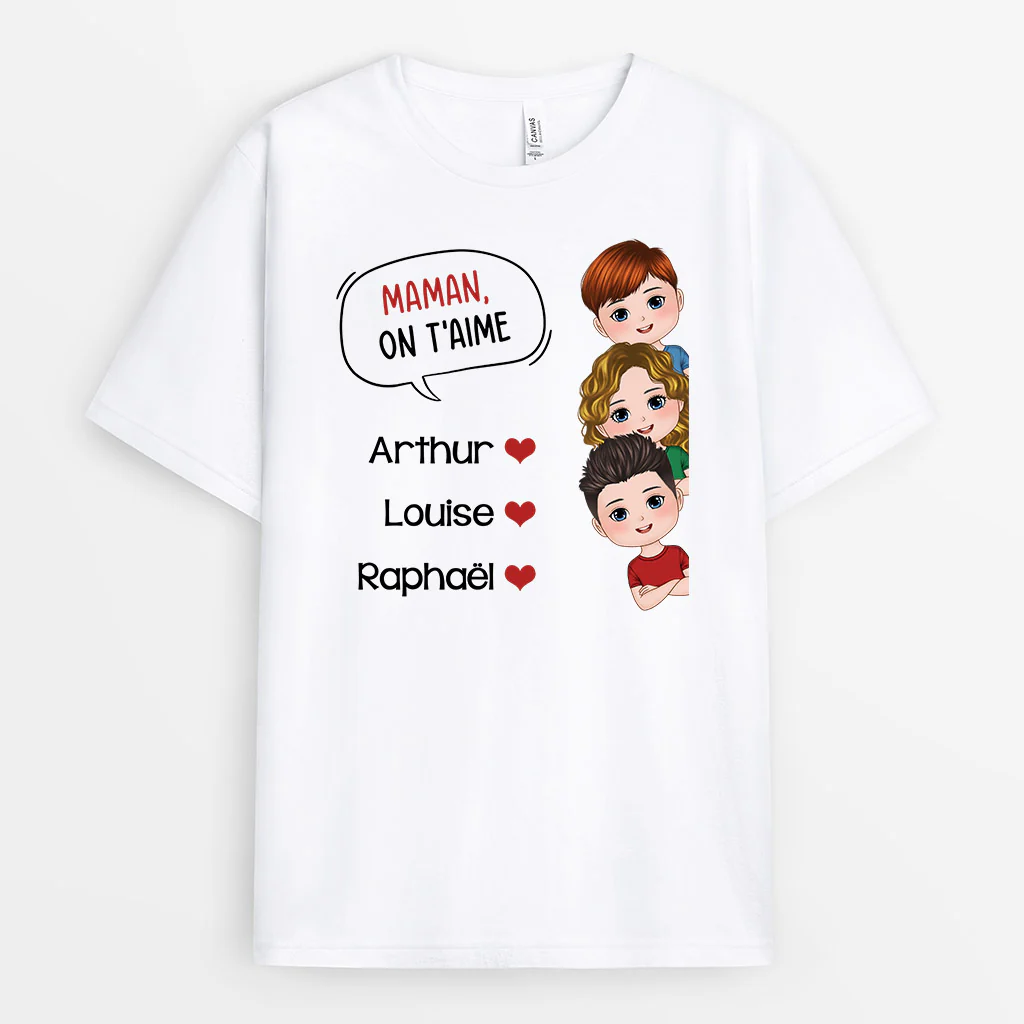 Tee Shirt Personnalisé Maman - On T'Aime Maman