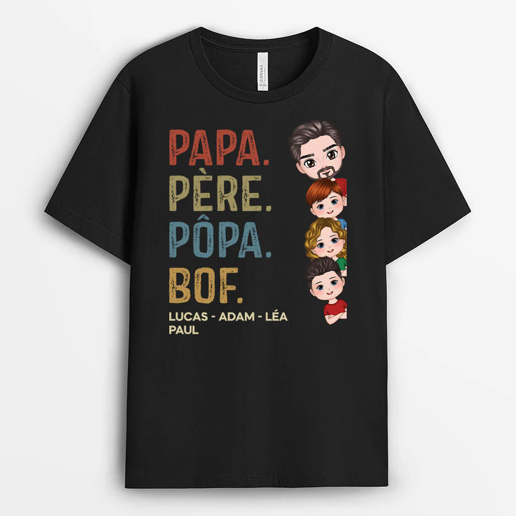 Tee Shirt Personnalisé Humour – Papa Père Pôpa Bof