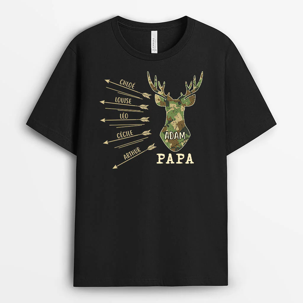 Tee Shirt Personnalisé Papy - Papi Cerf Avec Flèches - Image 2