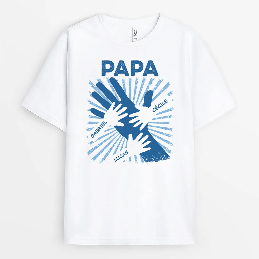 T-shirt Personnalisé Pour Papy - Papy Tenant Les Mains - Image 2