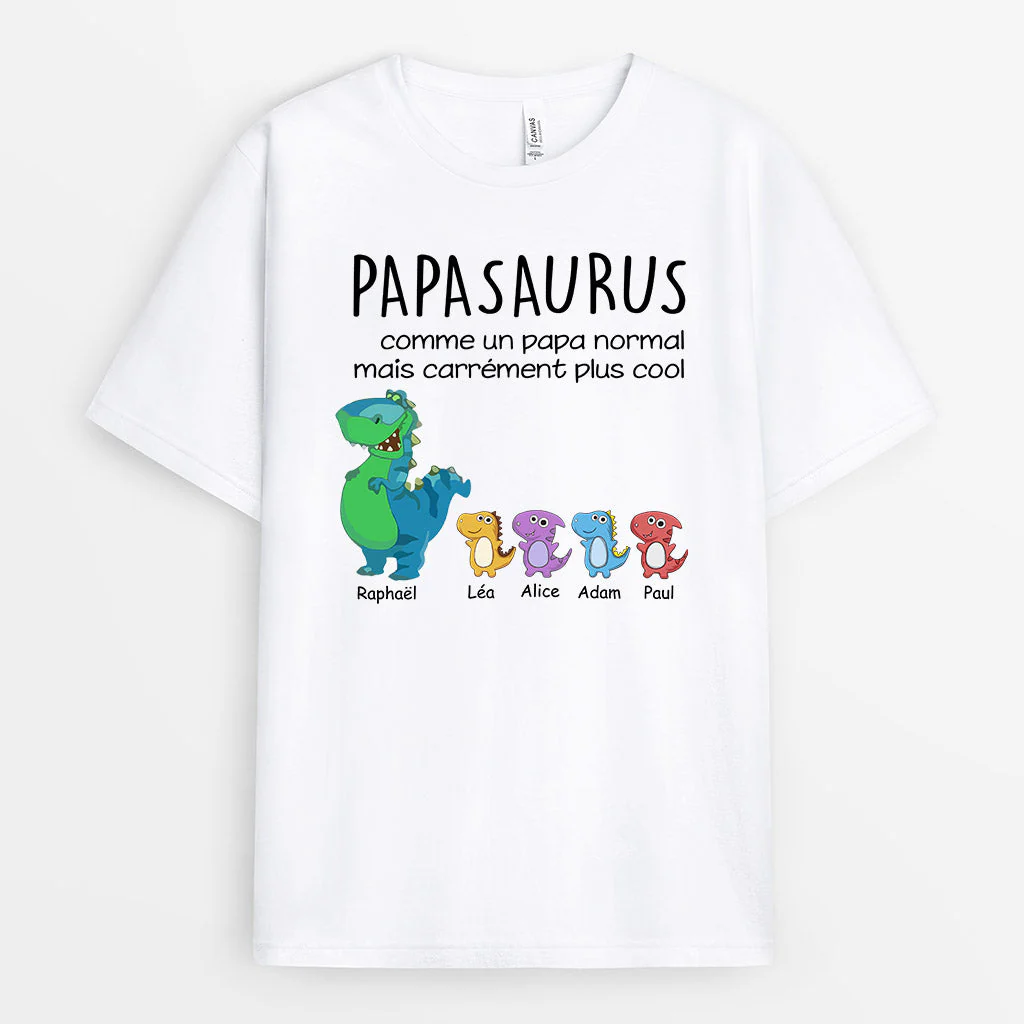 T Shirt Personnalisé Papy - La Famille Dinosaure - Image 2