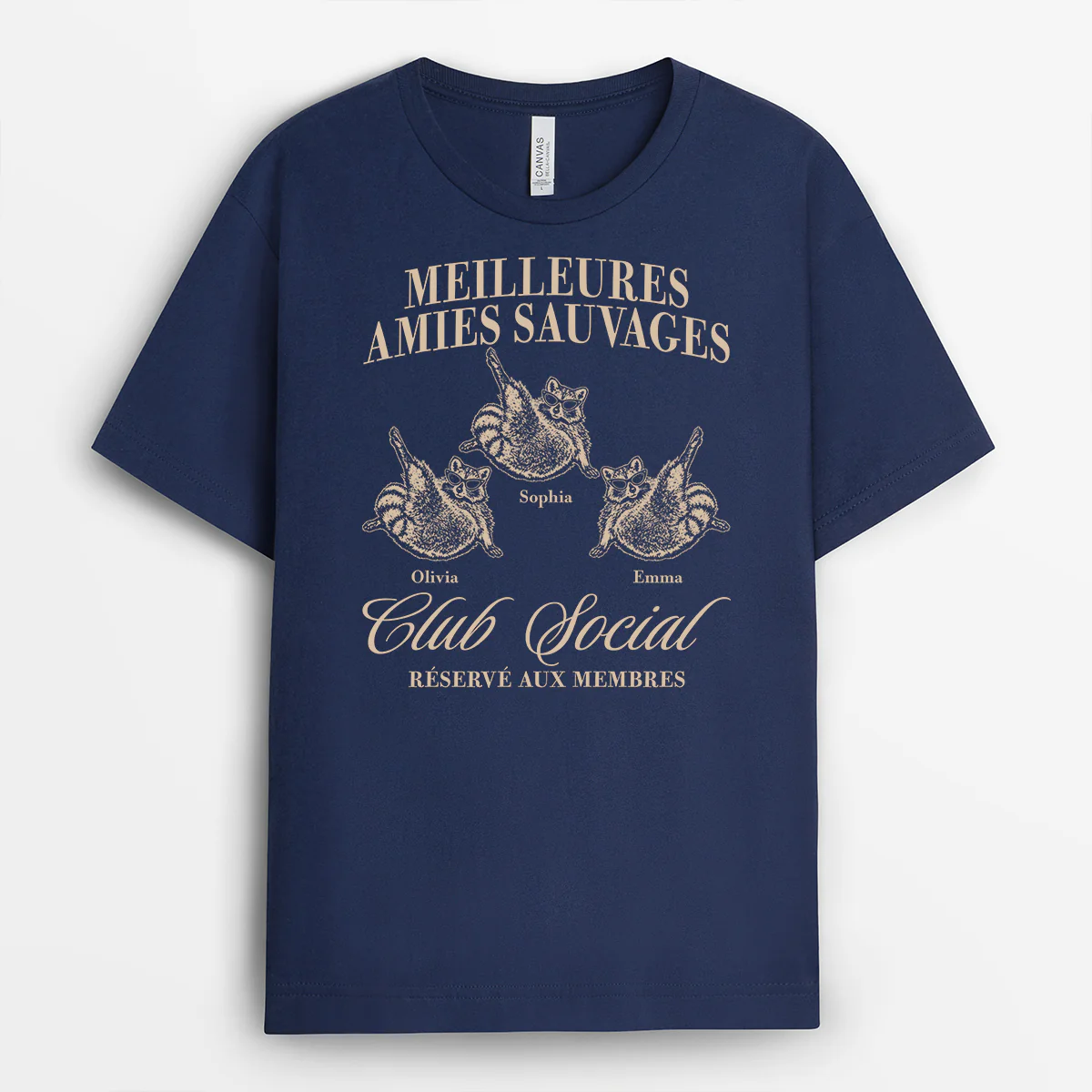T-shirt Personnalisé Amie Couleur Foncée - Meilleures Amies Sauvages - Image 2