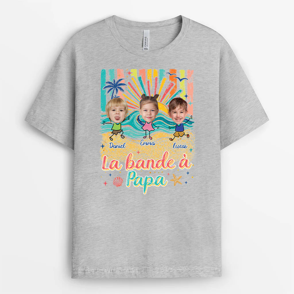 T-shirt Personnalisé Avec Photo - La Bande À Papa Et Maman En Été - Image 2