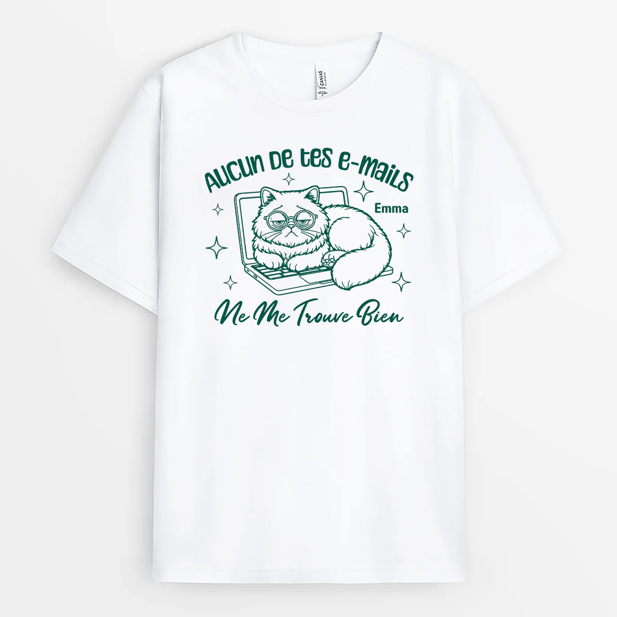 T-shirt Personnalisé Bureau Pour Femme Homme Humour Couleur Claire - Aucun De Tes E-mails