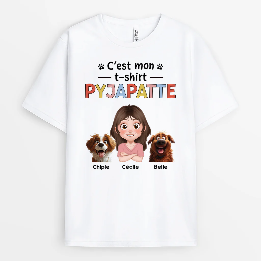 T-shirt pour Chien Personnalisé - Pyjapatte - Design Cartoon