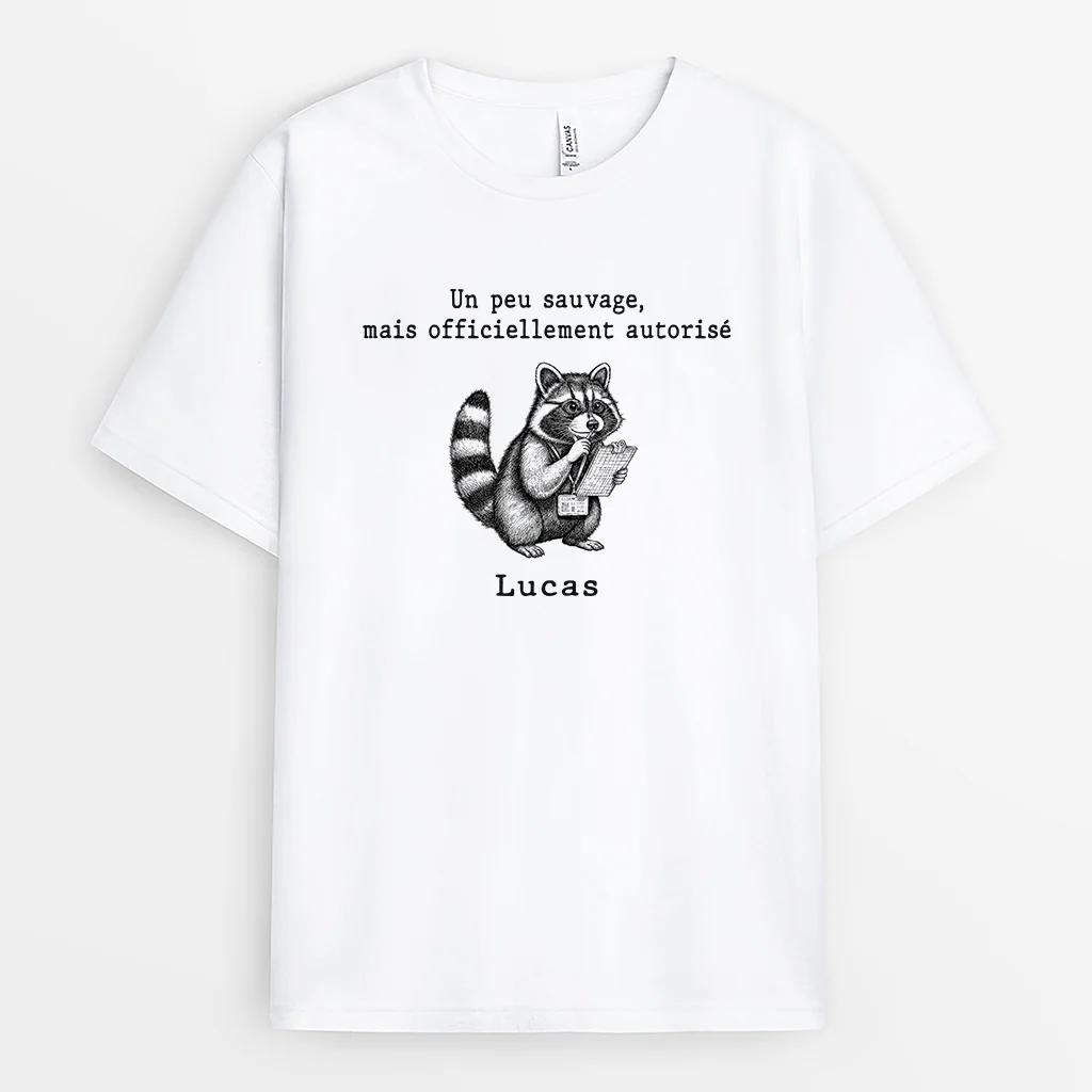 T-shirt Personnalisé Collègue Humour Couleur Claire - Un Peu Sauvage Mais Autorisé