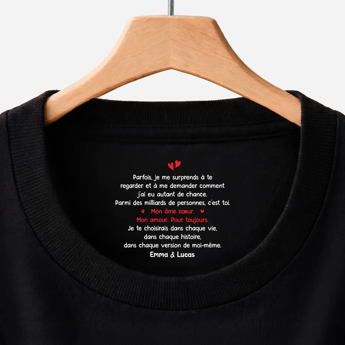 Cadeau Personnalisé Fete Des Meres | T-shirt Couple Texte Caché