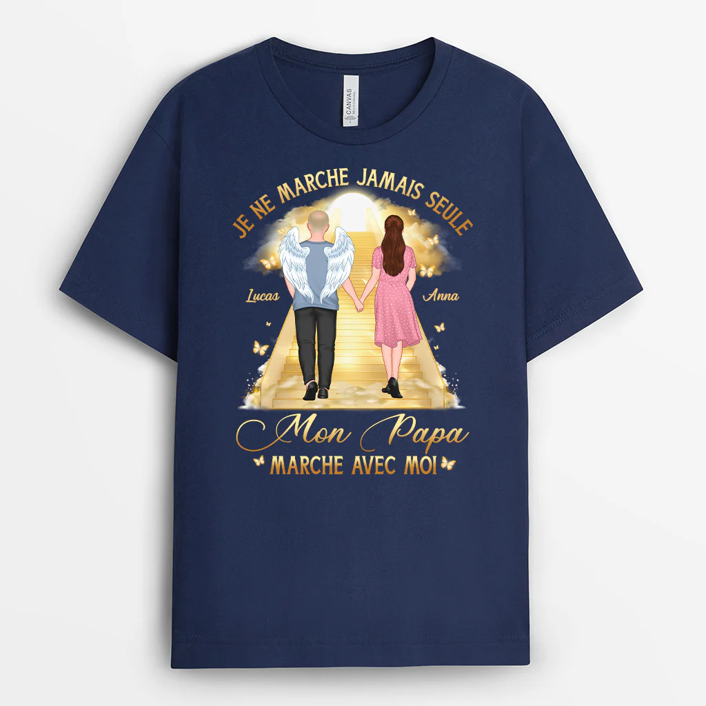 T-Shirt Personnalisé Couple – Je Ne Marche Jamais Seul - Image 2