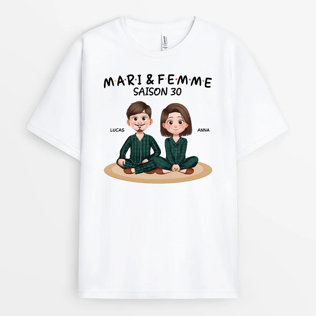 T-shirt Personnalisé Couple - Mari Et Femme
