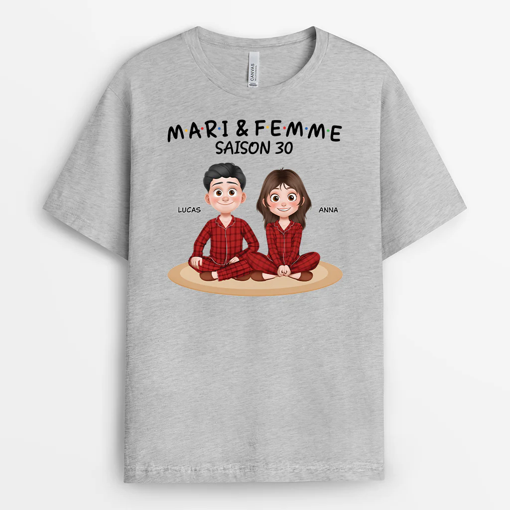 T-shirt Personnalisé Couple - Mari Et Femme - Image 2