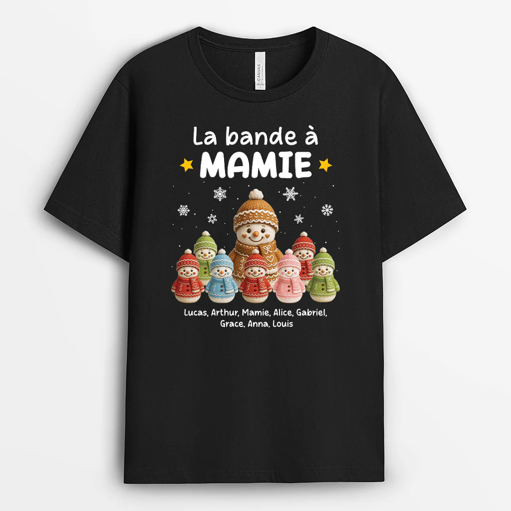 T Shirt La Bande À Mamie | Bonhomme De Neige Personnalisé Noël