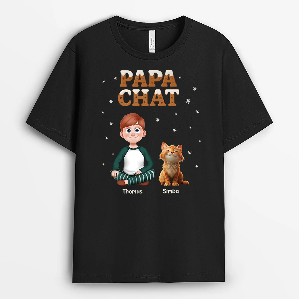 Tee Shirt Chat Humour Homme Personnalisé | Maman Chat Biscuit