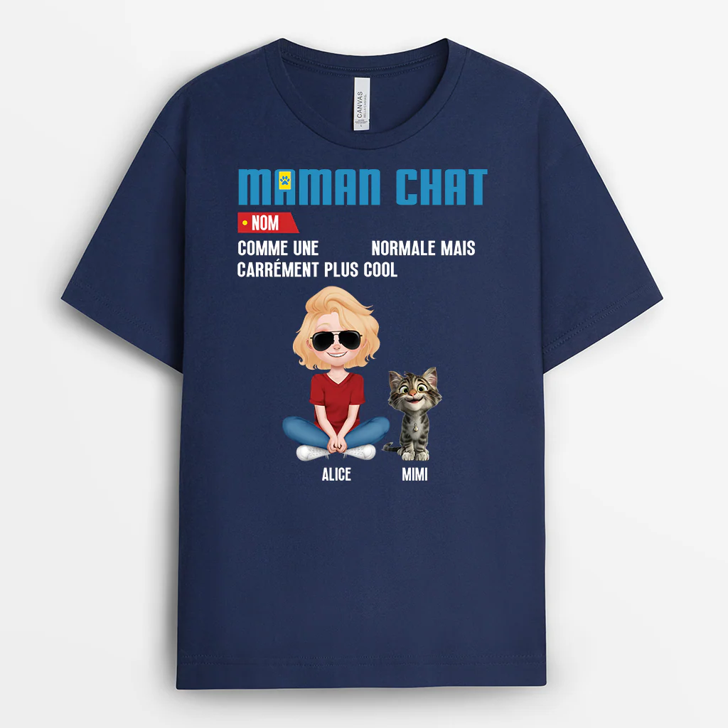 Tee Shirt Personnalisé Chat – Définition Maman & Papa Chat - Image 2