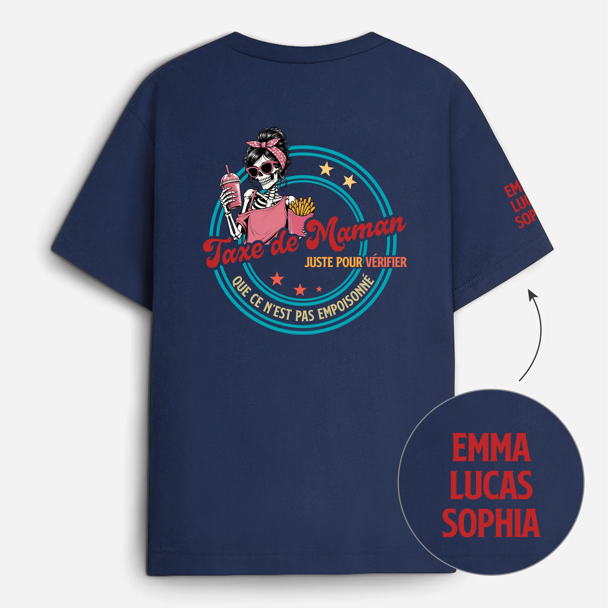 T-shirt Personnalisé Dos Et Manches Humour - Taxe De Papa Ce N'est Pas Du Poison